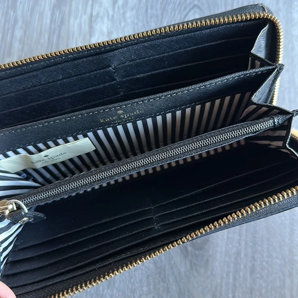 Kate Spade Large Black Zip Wallet